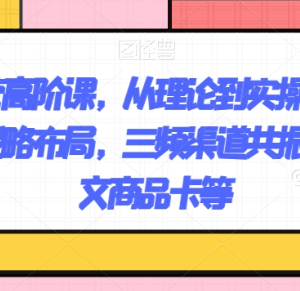 抖店高阶运营实操全案 覆盖三频共振达人图文商品卡运营方法-雨叶虚拟资源网