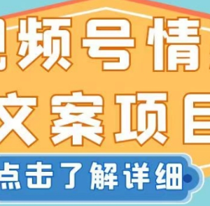 视频号情感文案项目操作攻略 新手零基础可上手的低门槛赚钱方法-雨叶虚拟资源网