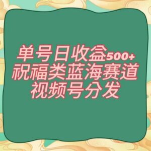 视频号祝福类蓝海赛道实操教程 单号日收益超500全流程攻略-雨叶虚拟资源网