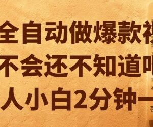 AI全自动制作爆款原创视频教程 新手2分钟即可完成单条制作-雨叶虚拟资源网
