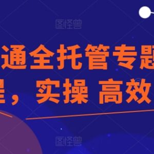 速卖通全托管运营实操专项课程 选品选词发货爆单技巧教程-雨叶虚拟资源网