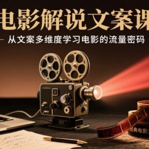 电影解说文案实操教程 多维度学习掌握影视内容流量密码-雨叶虚拟资源网