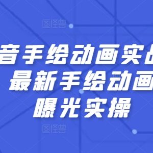 抖音手绘动画实战教程 零基础到千万曝光全流程实操教学-雨叶虚拟资源网
