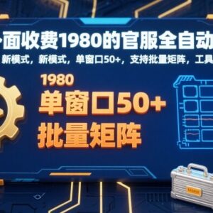 收费1980的官服全自动打金项目 单窗口日入50+可批量矩阵操作-雨叶虚拟资源网