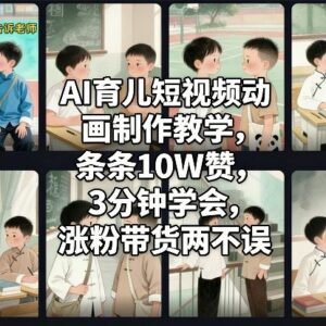 AI育儿动画短视频制作教程 零基础上手可实现涨粉带货双收益-雨叶虚拟资源网