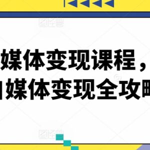 2024自媒体变现全攻略课程 从账号定位到转化全流程实操教学-雨叶虚拟资源网