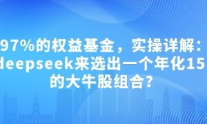 Deepseek选股实操教程 搭建年化15.55%跑赢97%权益基金的股票组合-雨叶虚拟资源网