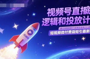 视频号直播底层逻辑与投放计划 微付费撬流引流最新实操打法-雨叶虚拟资源网
