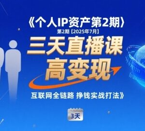 2025年7月个人IP三天实战直播课 小团队高变现全链路挣钱打法-雨叶虚拟资源网