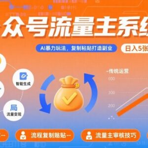 公众号流量主AI玩法系统教程 可复制副业操作方法附工具指令-雨叶虚拟资源网
