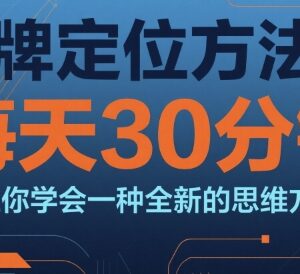 品牌定位方法论系统课程 每天30分钟学会商业运营新思维-雨叶虚拟资源网