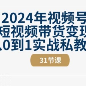 2024年视频号短视频带货从0到1 31节系统实战私教课-雨叶虚拟资源网