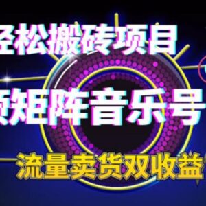 2023低门槛短视频矩阵音乐号搬砖项目 流量及卖货双重收益详解-雨叶虚拟资源网