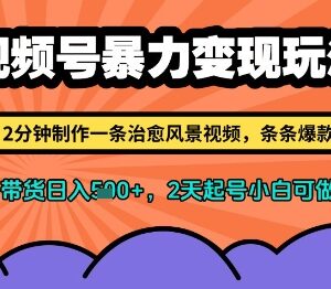 视频号治愈风景视频变现玩法 0粉可做小白2天起号轻松带货-雨叶虚拟资源网