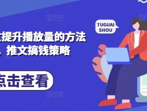 小说推文实操玩法详解 短视频推广提升播放量赚收益攻略-雨叶虚拟资源网