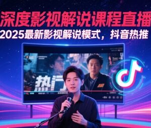 2025最新AI深度影视解说直播课 抖音热推全新解说模式教学-雨叶虚拟资源网