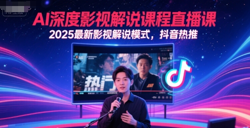 2025最新AI深度影视解说直播课 抖音热推全新解说模式教学