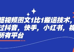 2025最新短视频图文1比1搬运技术 可过抖音快手等全主流平台审核-雨叶虚拟资源网
