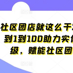 社区团店从0到1落地运营教程 助力实体门店升级赋能团购创业-雨叶虚拟资源网