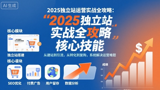 2025独立站运营实战全攻略 全链路核心技能系统学习指南