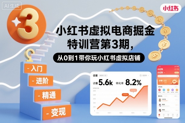 小红书虚拟电商掘金特训营第3期 从0到1运营小红书虚拟店铺