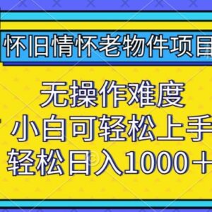 怀旧情怀老物件低门槛副业项目 新手零经验可轻松上手操作-雨叶虚拟资源网