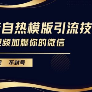 抖音合规自热模板引流技术分享 低风险实现私域用户高效增长-雨叶虚拟资源网