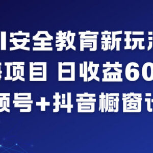 AI安全教育蓝海项目玩法 视频号+抖音橱窗运营创收攻略-雨叶虚拟资源网