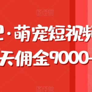 萌宠短视频带货实操攻略 普通人实拍做号2天赚佣金9000+-雨叶虚拟资源网
