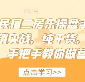 2024民宿二房东操盘手实战教程 手把手教你民宿运营营销方法-雨叶虚拟资源网