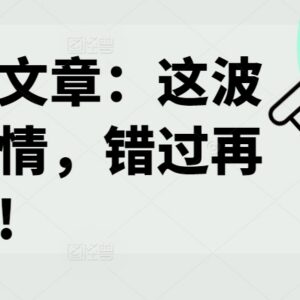 2024年A股改命牛市行情解析 普通投资者实操交易策略干货分享-雨叶虚拟资源网
