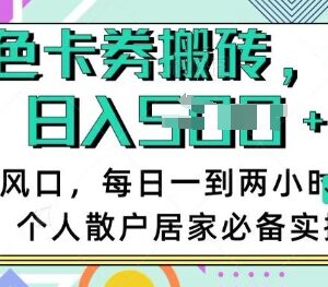 卡券回收搬砖实操项目 小白居家每天1-2小时可做的稳定副业-雨叶虚拟资源网