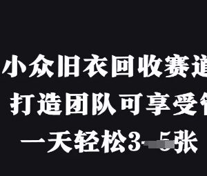 小众零成本旧衣回收赛道实操攻略 搭建团队可获长期管道收益-雨叶虚拟资源网