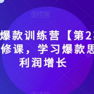 2023淘宝爆款训练营第2期 电商运营必修课 学习爆款思路实现利润增长-雨叶虚拟资源网
