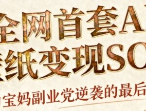 AI制作国潮招财壁纸赚钱方法 小白低门槛矩阵运营实操教程-雨叶虚拟资源网