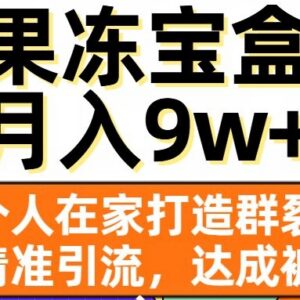 果冻宝盒群裂变精准引流玩法 在家搭建全自动运营被动收入渠道-雨叶虚拟资源网