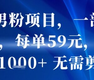 抖音男粉变现项目实操：无需剪辑单手机操作 单日可变现上千元-雨叶虚拟资源网