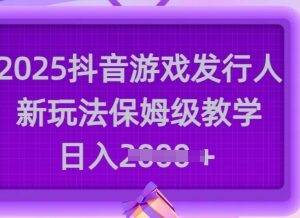 2025抖音游戏发行人新玩法解析 保姆级教学低门槛可长期操作-雨叶虚拟资源网