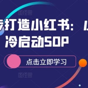 小红书冷启动全流程SOP 0基础账号搭建运营实操指南-雨叶虚拟资源网