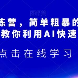 AI搞钱训练营实用玩法教学 教你借助ChatGPT工具快速获得收益-雨叶虚拟资源网