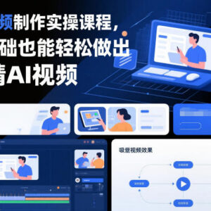 零基础AI视频制作实操课程 从工具操作到爆款起号全流程教学-雨叶虚拟资源网