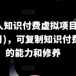 2024年6月更新 IP合伙人知识付费虚拟项目运营实操全教程-雨叶虚拟资源网