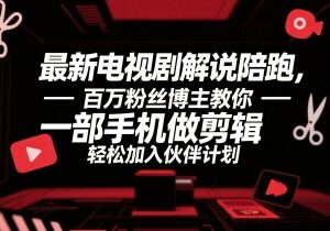 0基础电视剧解说剪辑陪跑教程 手机操作即可加入平台伙伴计划-雨叶虚拟资源网