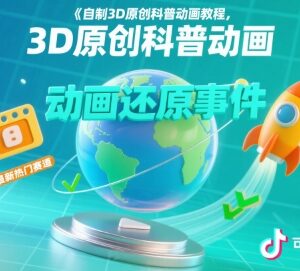 零基础可学3D原创科普动画制作教程 入局抖音热门赛道可过伙伴计划-雨叶虚拟资源网