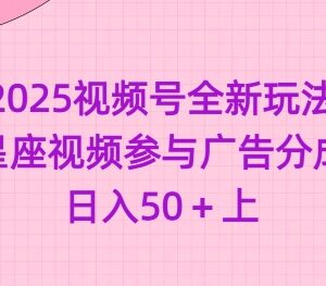 2025视频号全新玩法 星座类视频参与广告分成可稳定日入50+-雨叶虚拟资源网