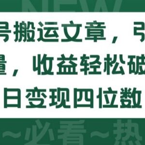 个人公众号发拆解文引流私域 低门槛变现副业项目玩法详解-雨叶虚拟资源网
