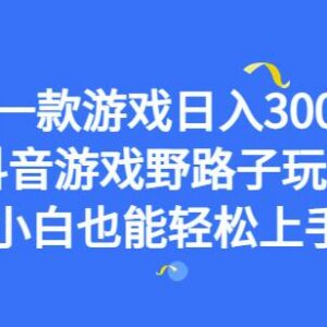 抖音游戏野路子玩法实操指南 小白无经验也能轻松日入3000+-雨叶虚拟资源网