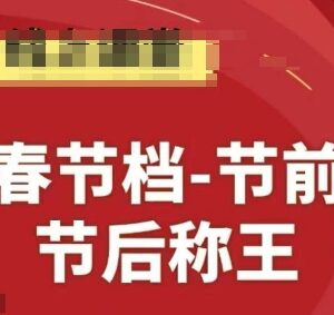 淘系春节档运营精品线上系列课 节前起量全流程实操教学-雨叶虚拟资源网