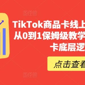 TikTok店铺商品卡从0到1运营教程 底层逻辑保姆级实操教学-雨叶虚拟资源网