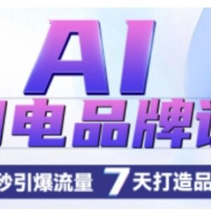 AI闪电品牌运营实操课 学AI生成文案创意图 7天打造爆款品牌-雨叶虚拟资源网